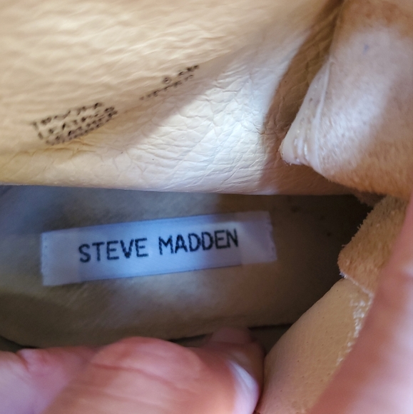 Steve Madden Military-Inspired Lace up w/ Zipper Leather Boots. Size 6.5. Tan - Picture 13 of 15